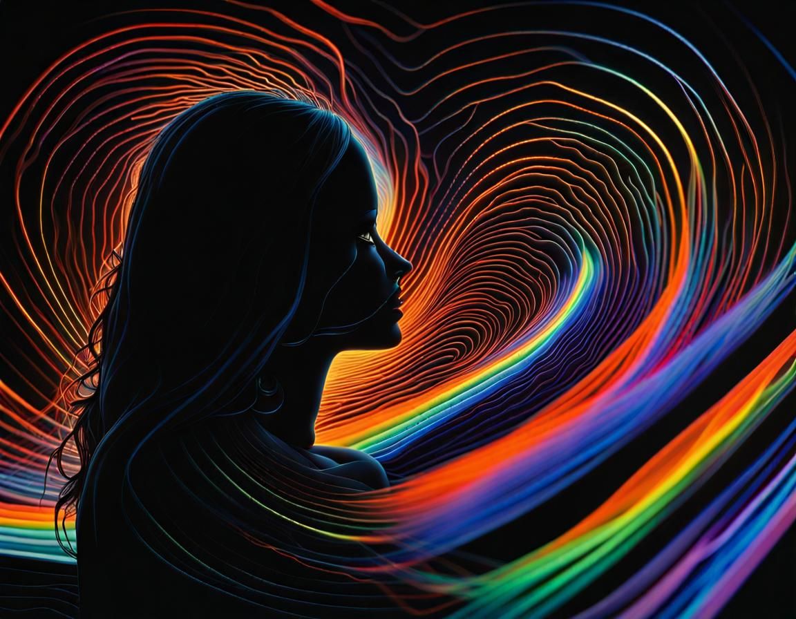 Illuminated Silhouette in a Luminous Void