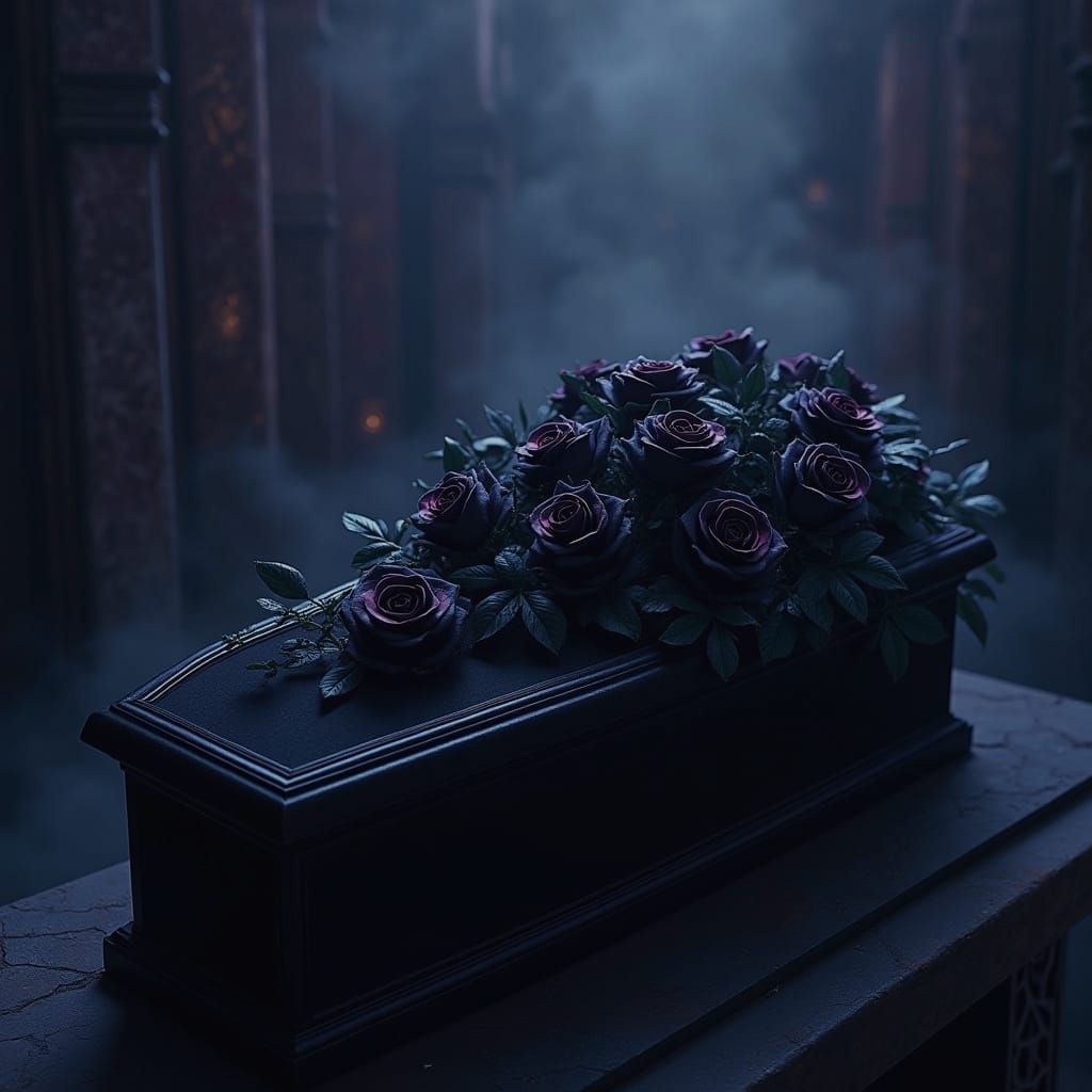 Coffin of Black Roses: Detailed Matte Painting