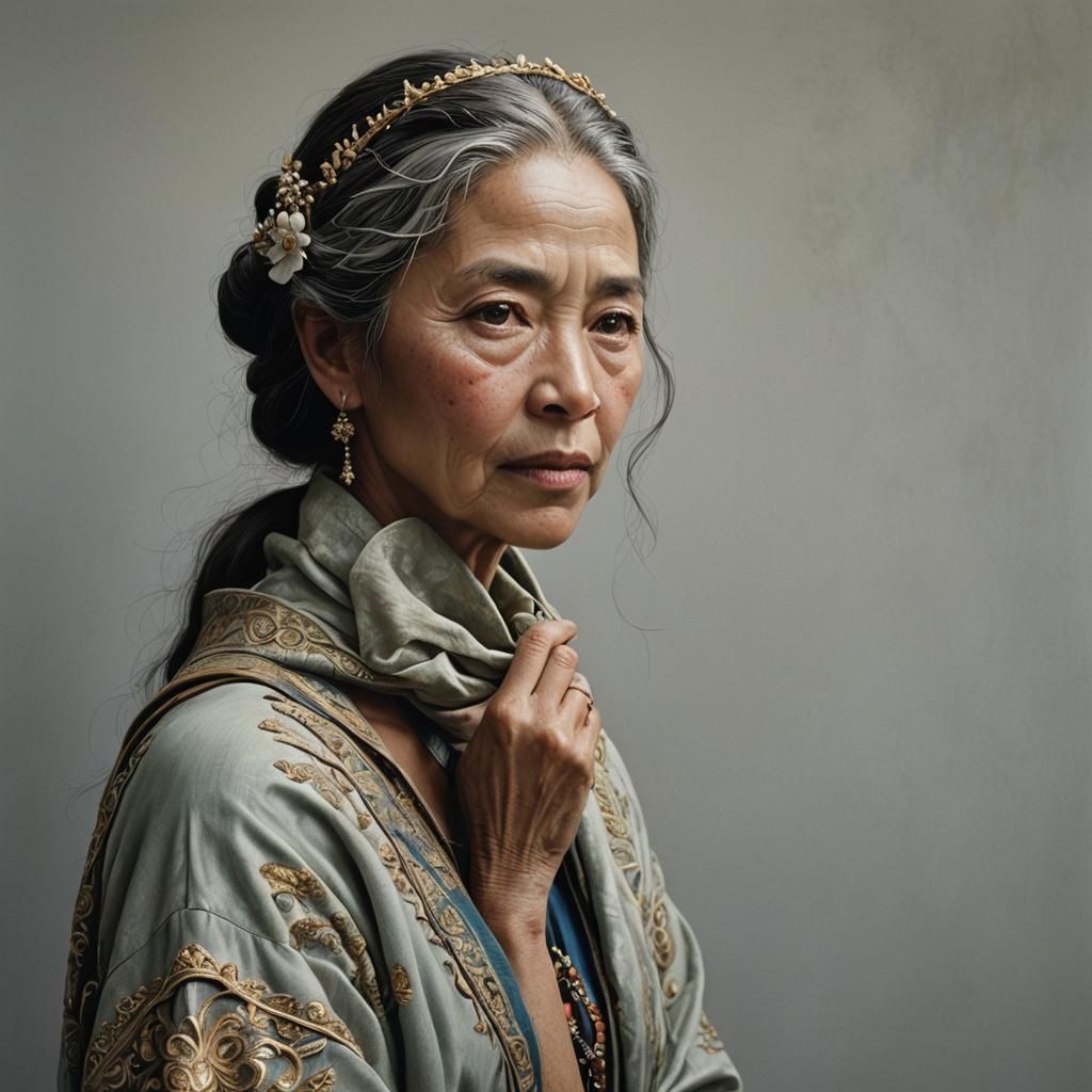 Hyperrealistic Portrait of a Woman with Kindness