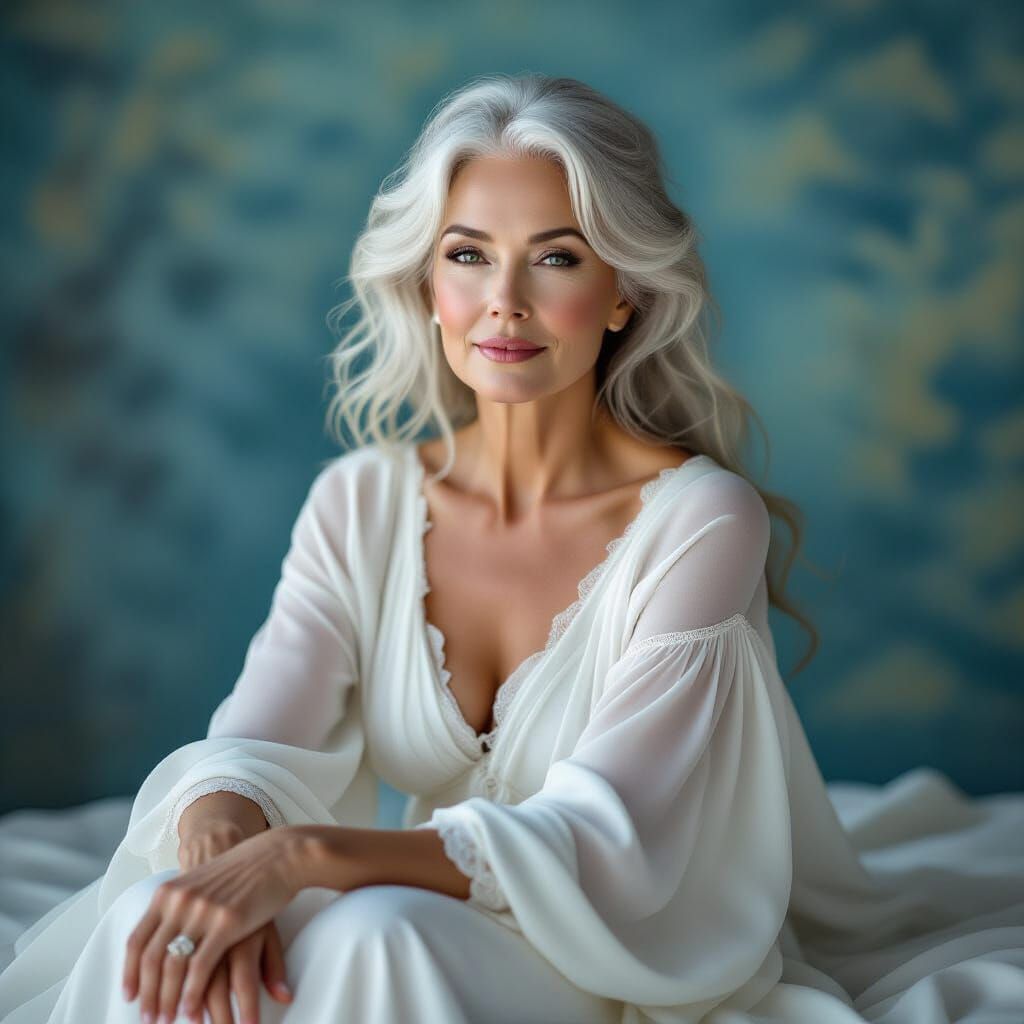 Moon Goddess Portrait in Surreal Unnatural Colors