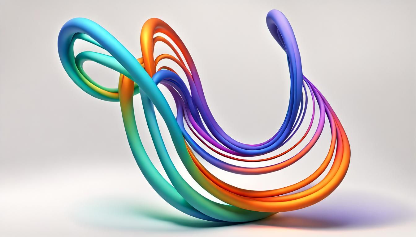 Fiery 3D Helix Line-Drawing with Color Spectrum