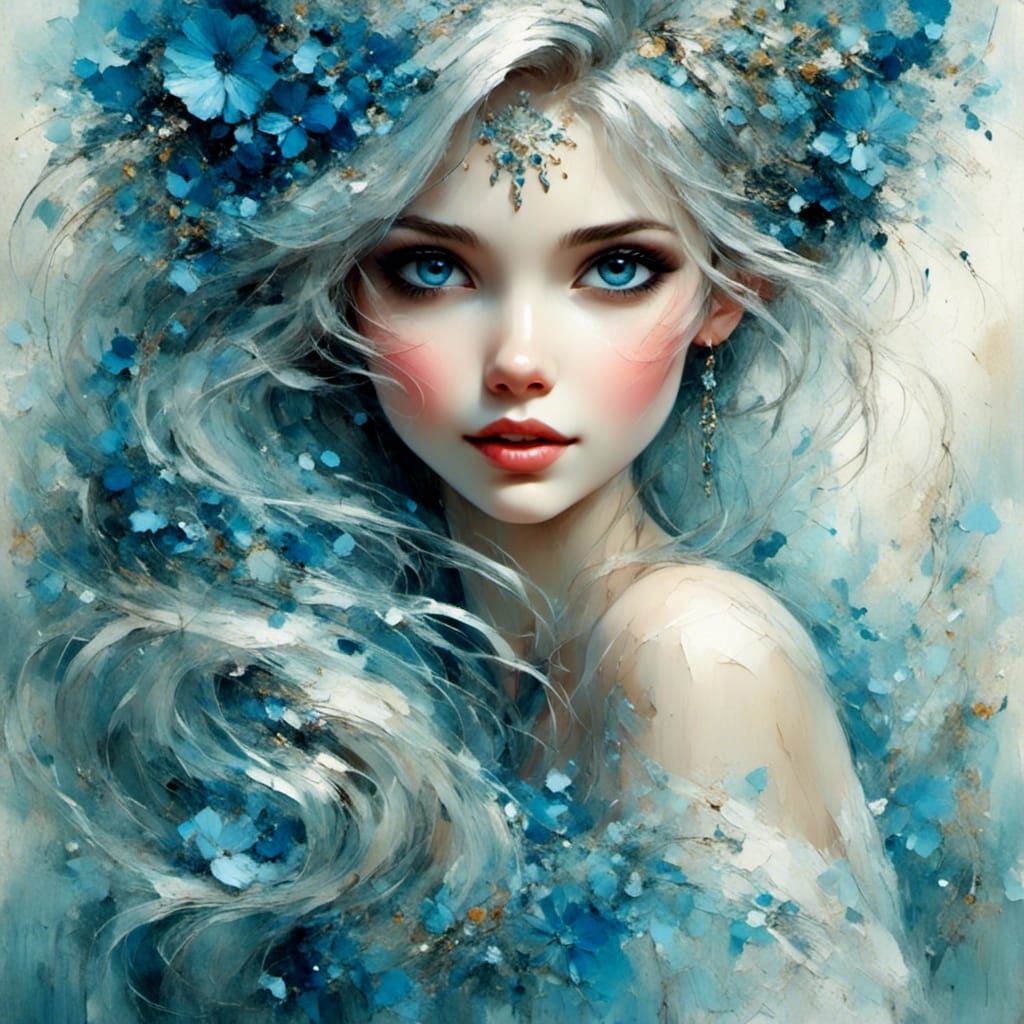 Captivating Blue Eye Enhanced with AI