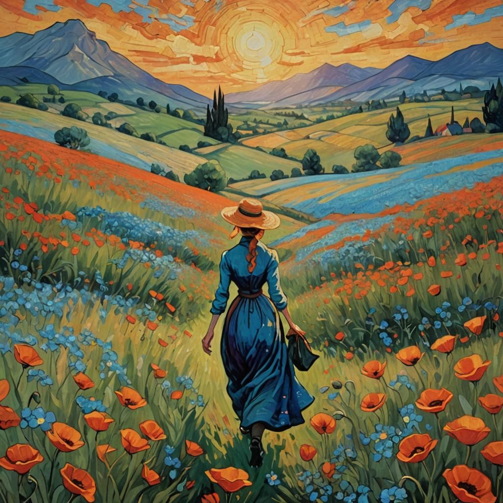 Walking through the poppy fields