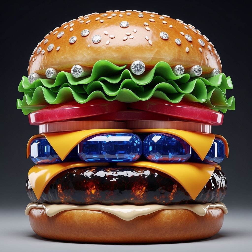 Colossal Gemstone Burger with Diamond Sesame Seeds