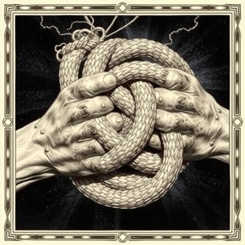 Gordian Knot in Comic Book Art Style