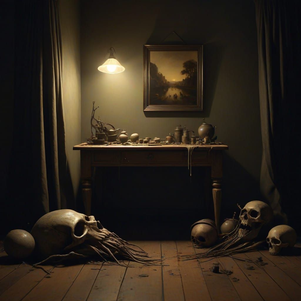 Twisted Nightmare assemblage in Eerie, Cinematic Darkness