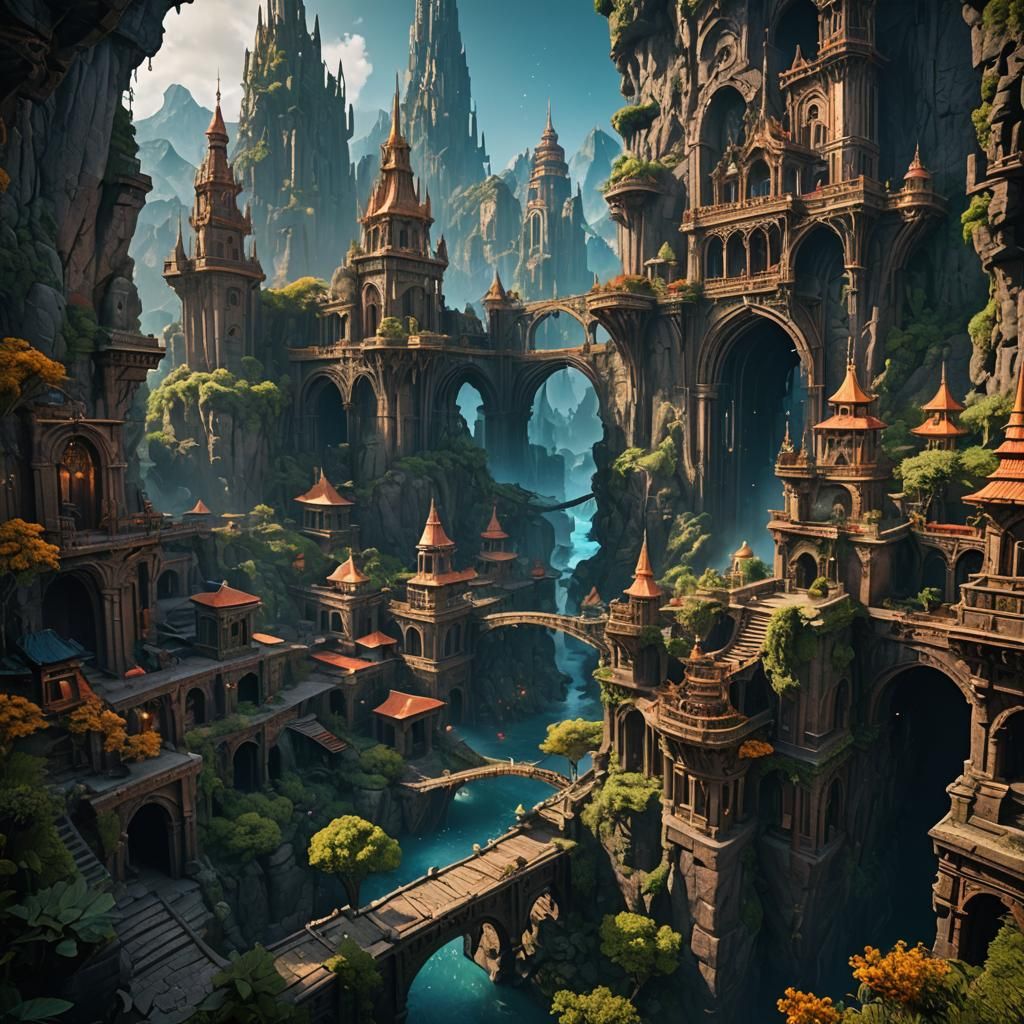 Fantastical Matte Painting with Deep Color