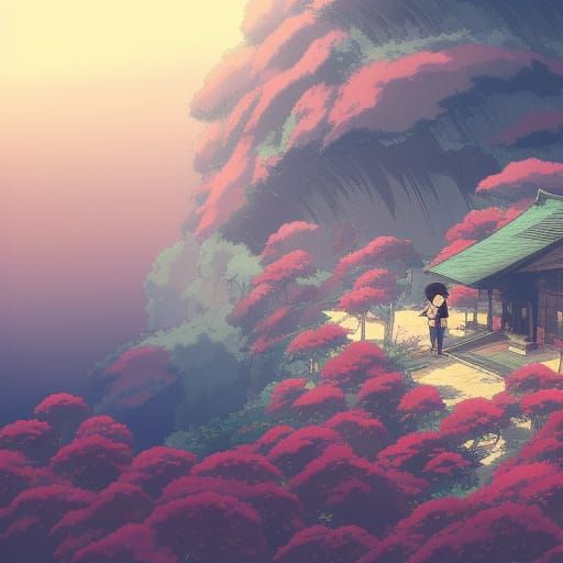 Tanjiro Kamado in Studio Ghibli Anime Style