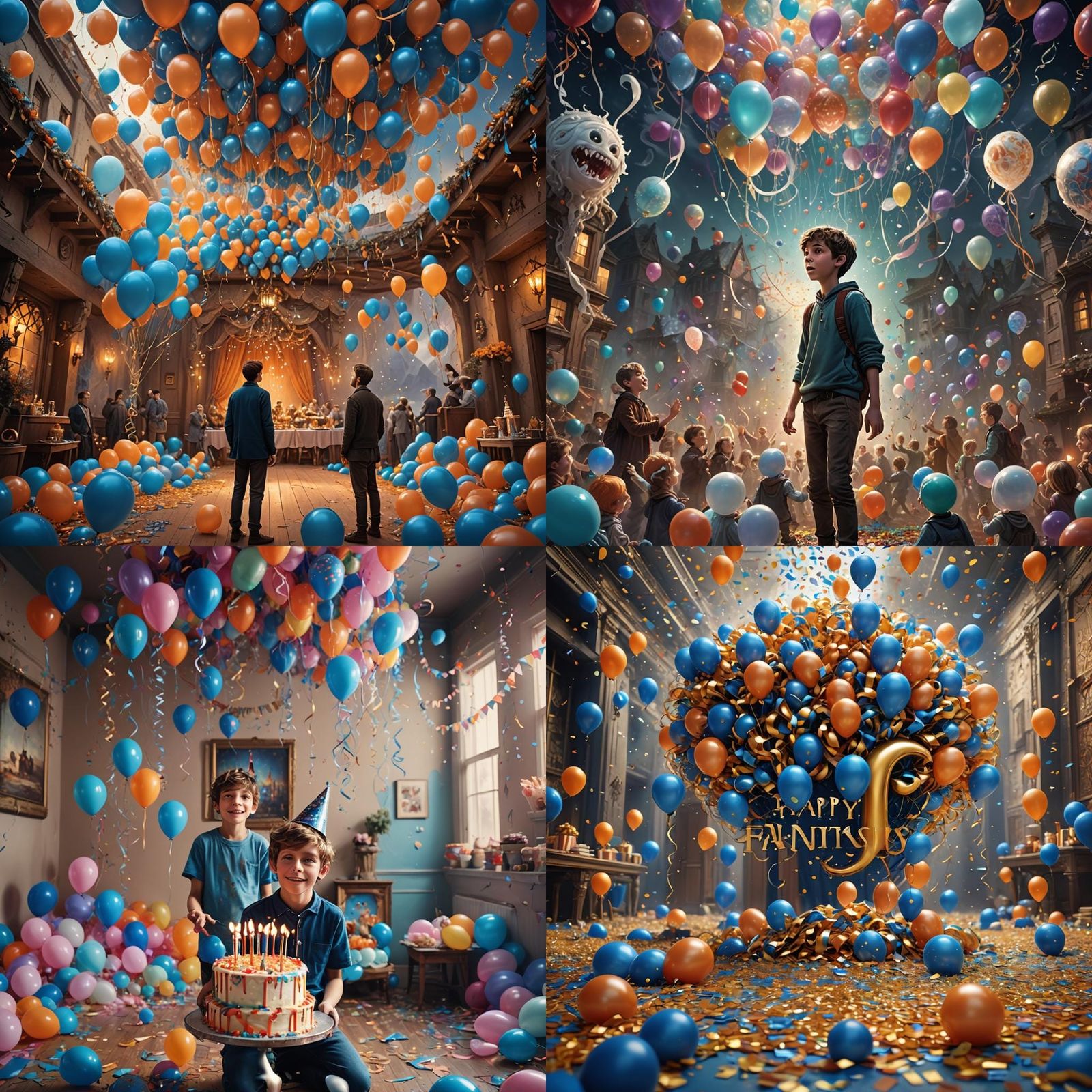 Festive Birthday Message with Decorations, Digital Art