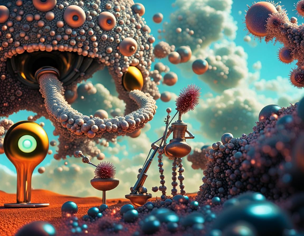 Surreal Musical Instruments Formed from Mandelbulb Rings