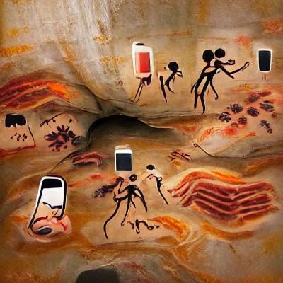 Futuristic Cave Painting of an iPhone