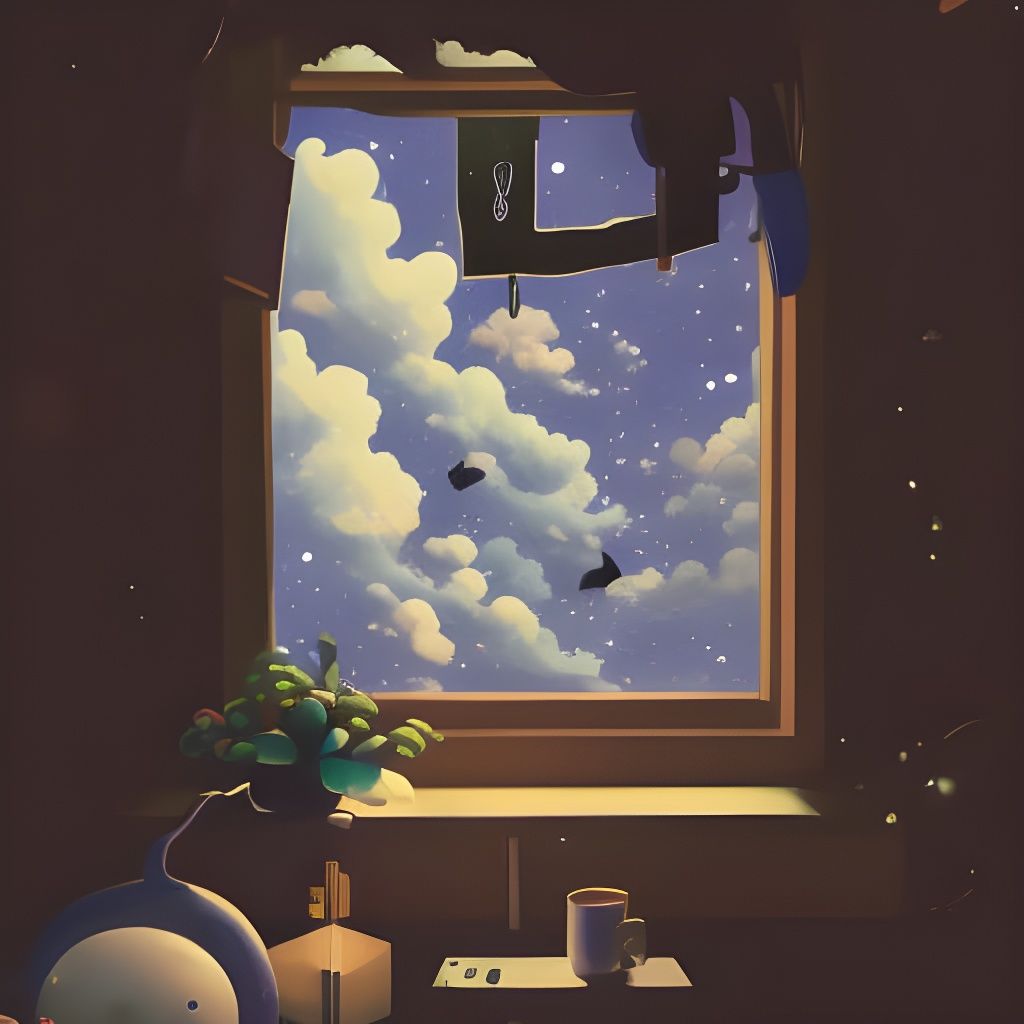 Lofi Anime Frog in Studio Ghibli Style