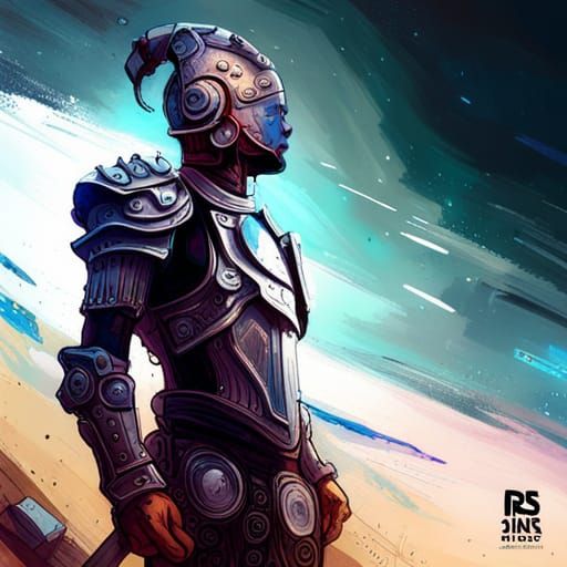 Galactic steampunk Automaton Talos ancient Godlike armour, intricate by Ian miller, in profile By Ismail inceoglu amazin...