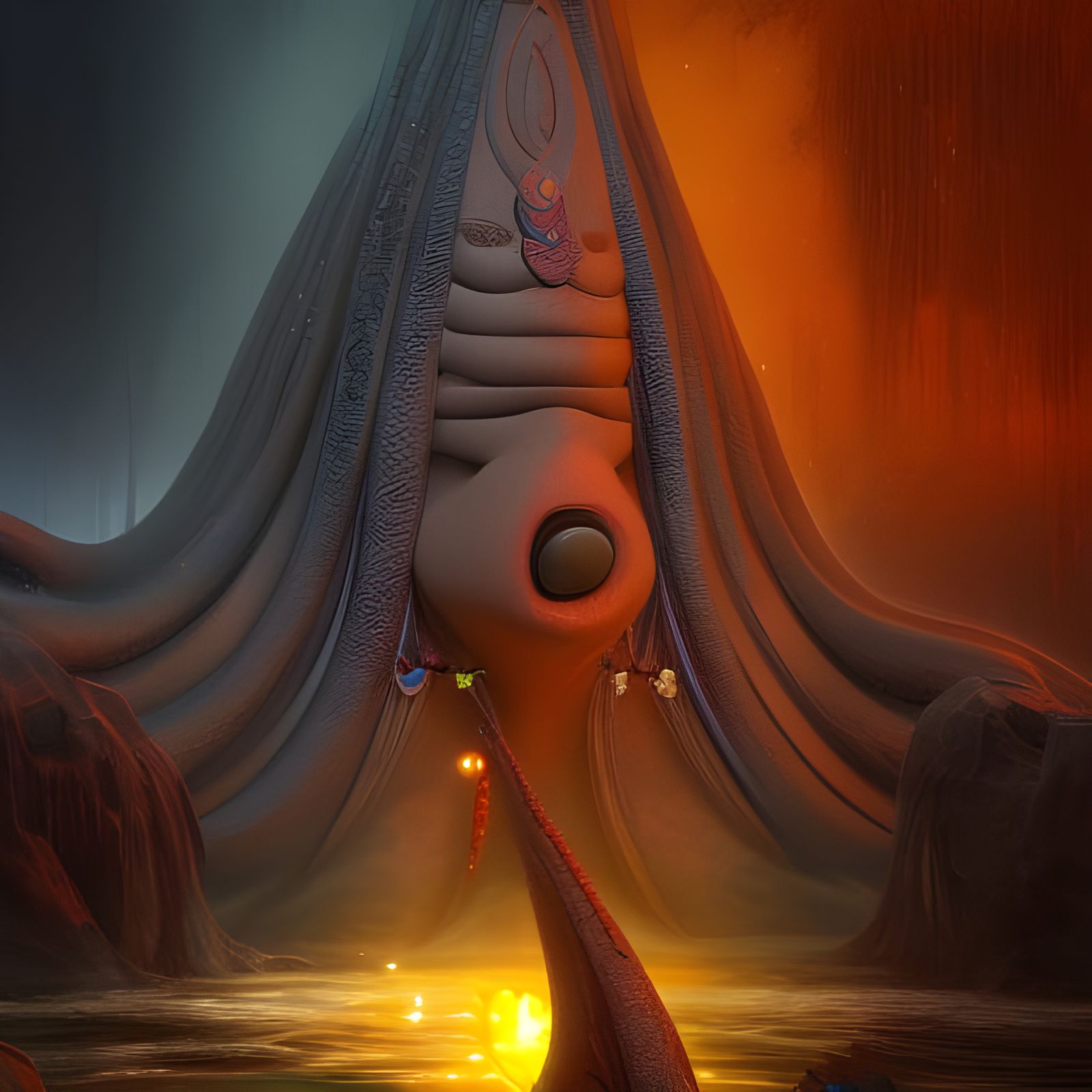 Lingam Yoni: Detailed Matte Painting of Creation