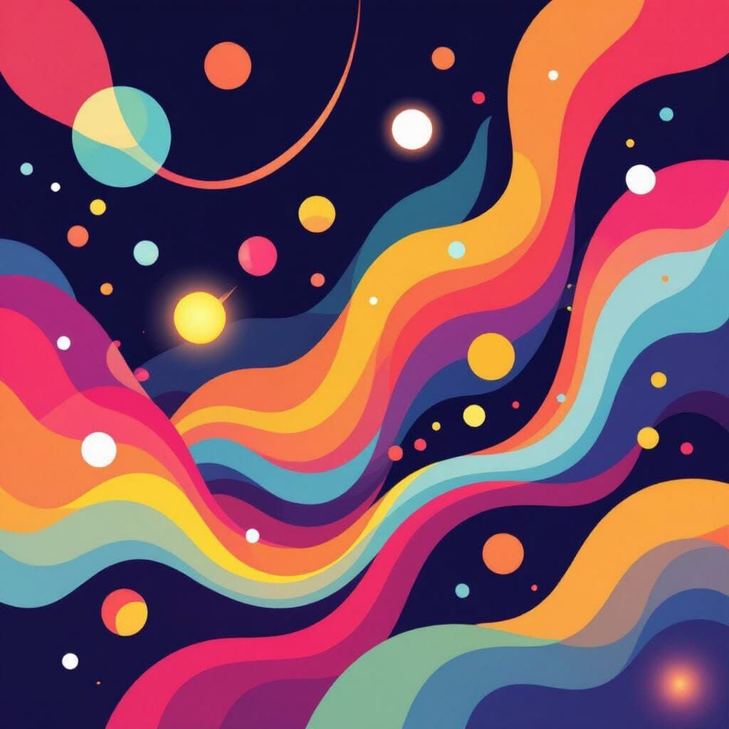 Vibrant Abstract Etsy Banner with Glowing Accents