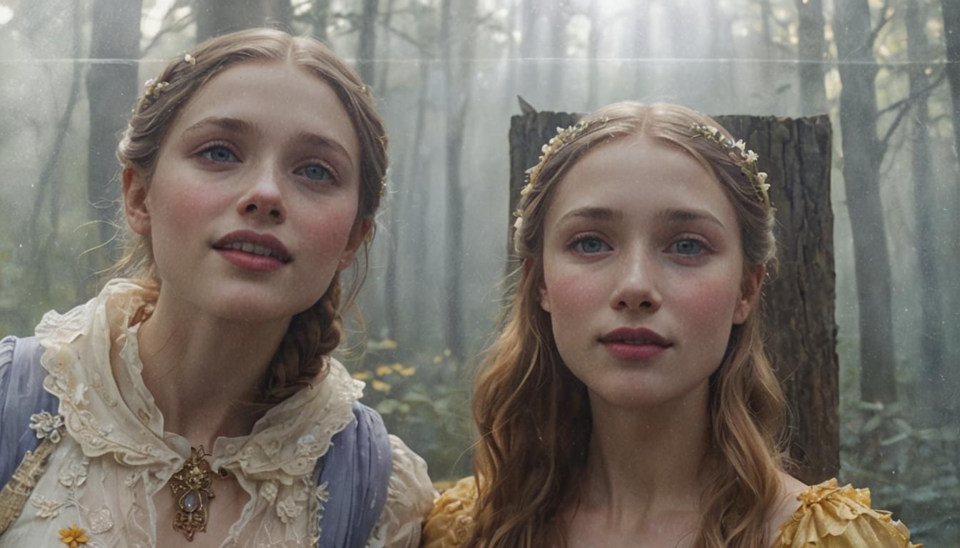 Princess in Forest, Watercolor Fairy Tale Illustration