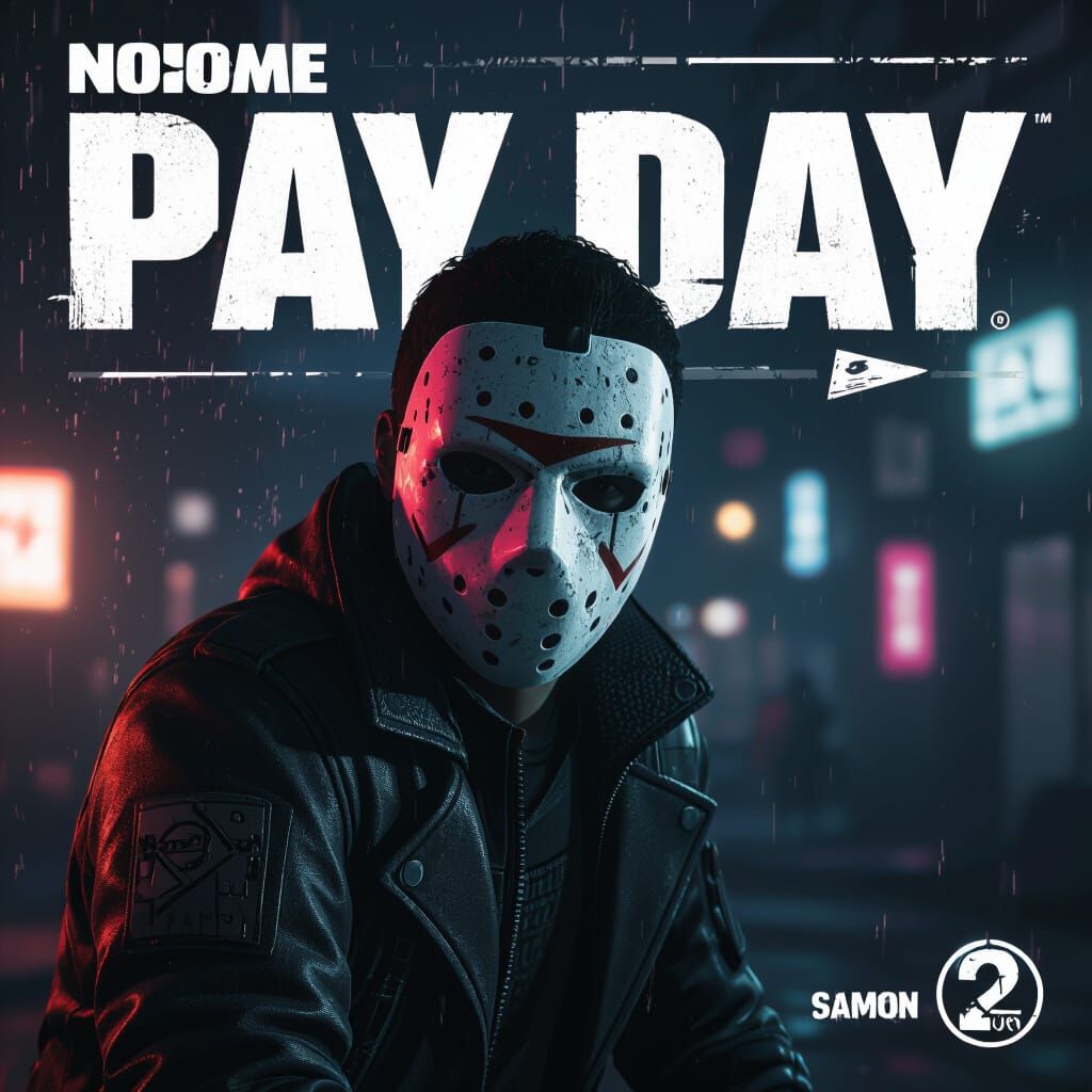 Pay Day 2 Masked Figure in Gritty Dystopian Style