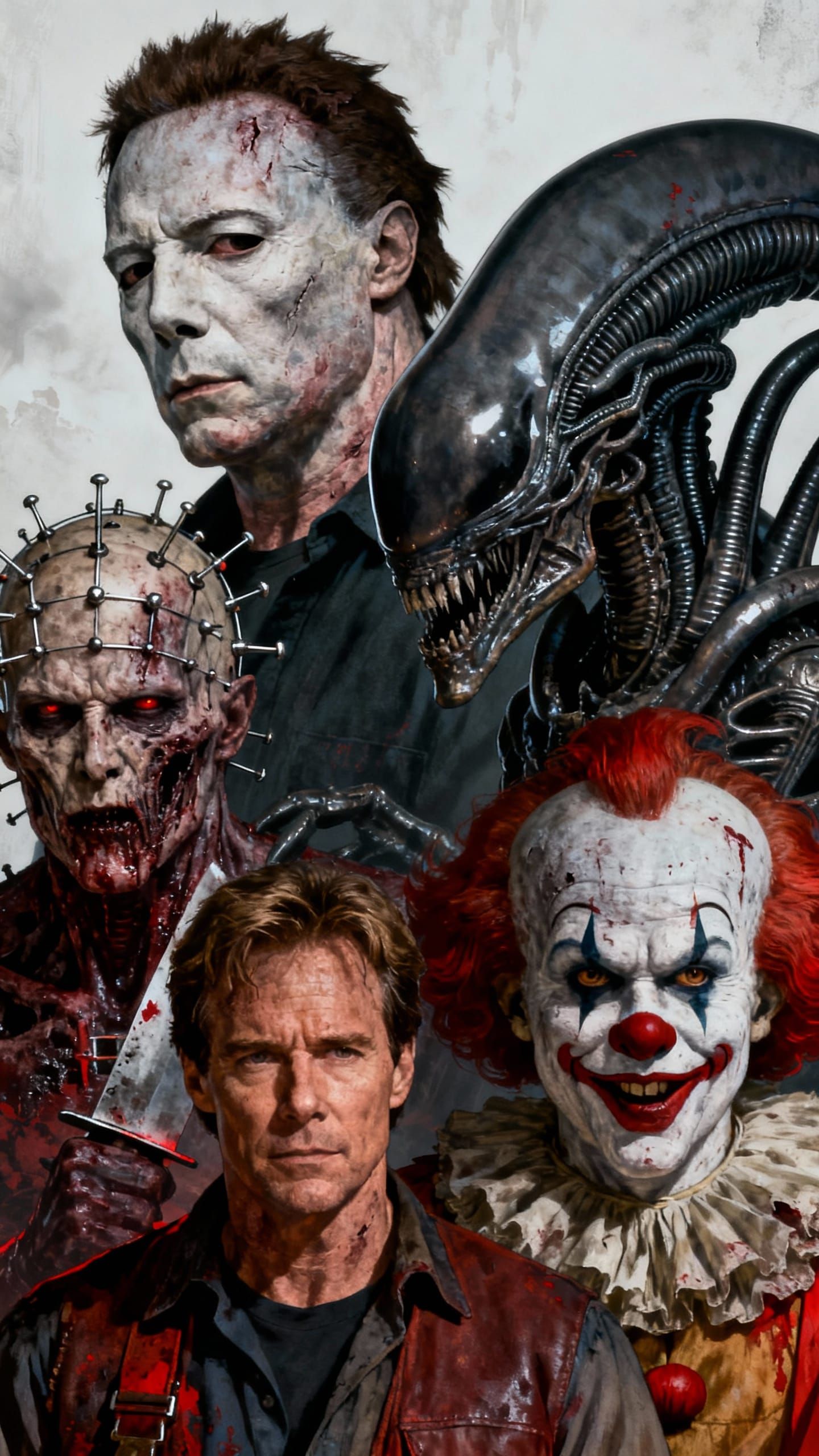 Horror Icons Triple Exposure Illustration