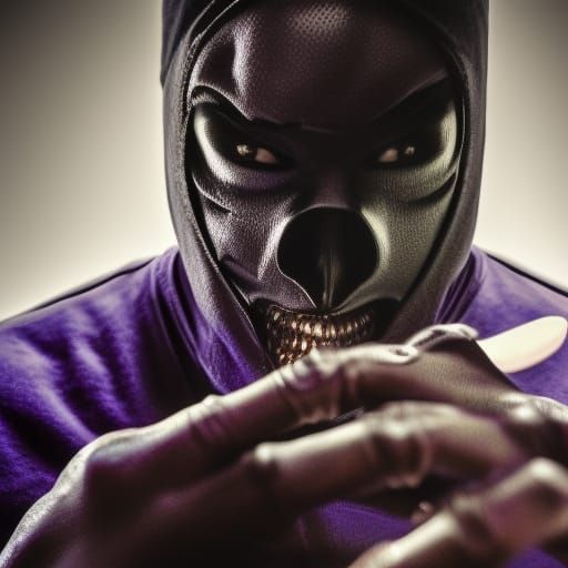 Two Ghostface from scream in a black and purple heart