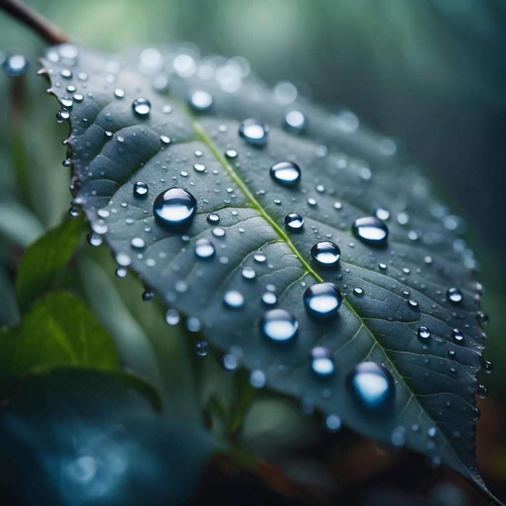 Misty Forest Water Droplets in Hyper-Realistic Macro