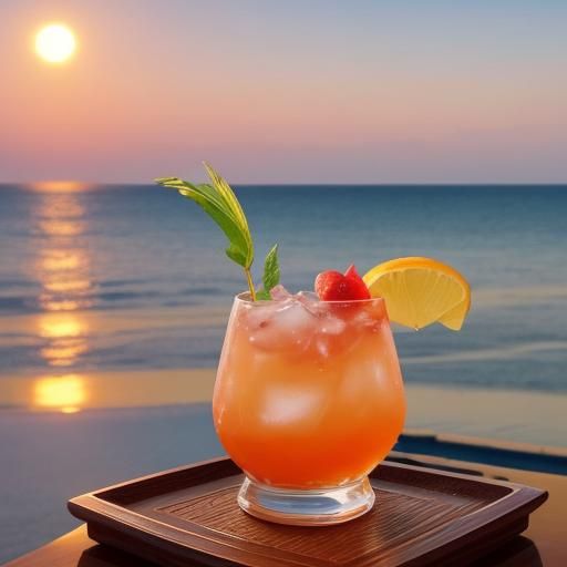 Exotic Cocktail at Sunset with Krasnodar Sky