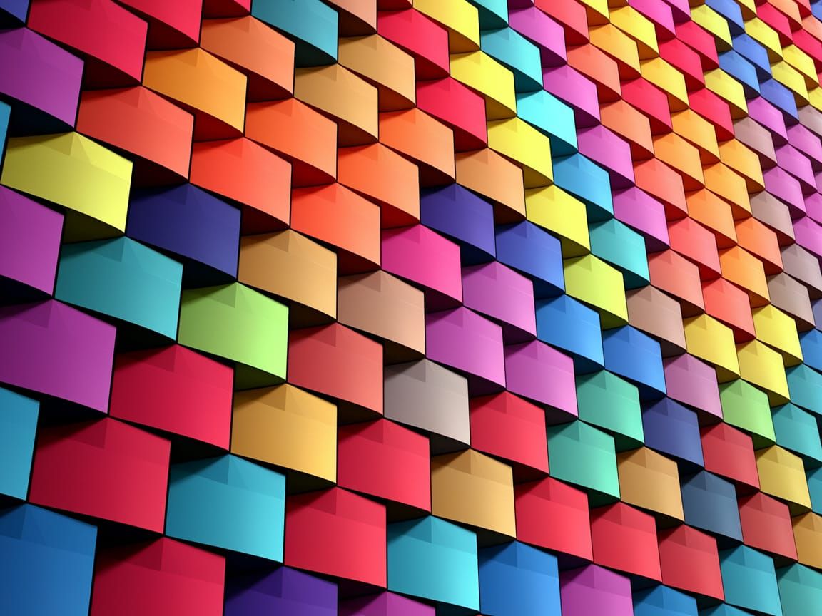 Staggered Cube Wall Art in Warm, Vibrant Hues