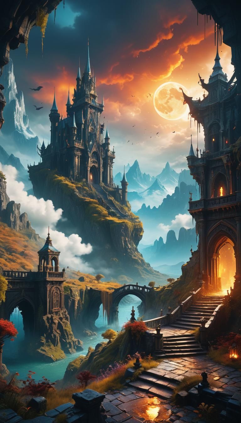 Fantastical Matte Painting with Intricate Details