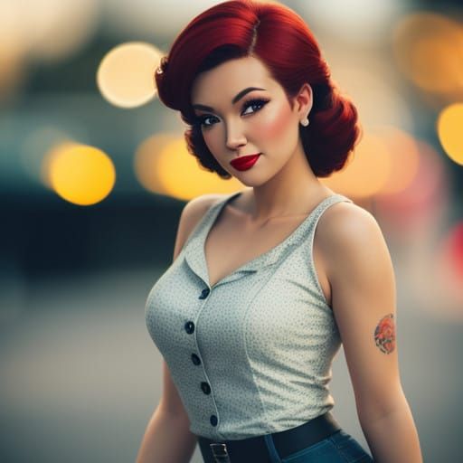 Vintage Pin-Up Beauty in Soft Focus