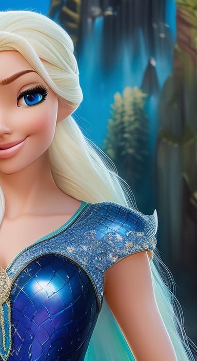 Hyperrealistic Elsa Portrait with Bokeh Effect