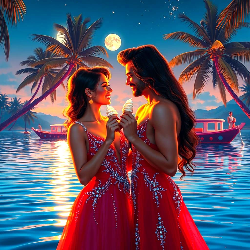 Romantic Lakeside Ice Cream Prank at Night