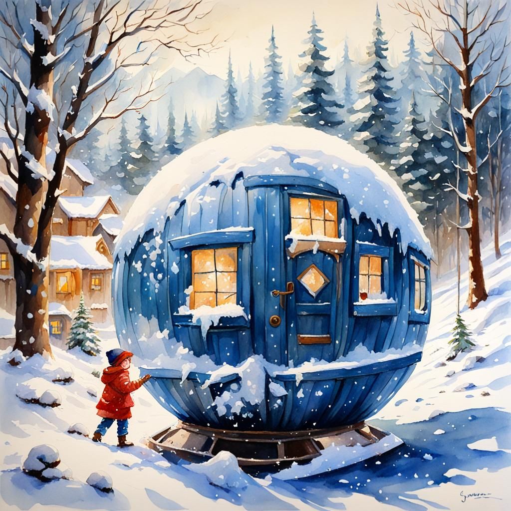 Snow Magic: Watercolor Characters in Winter Ball