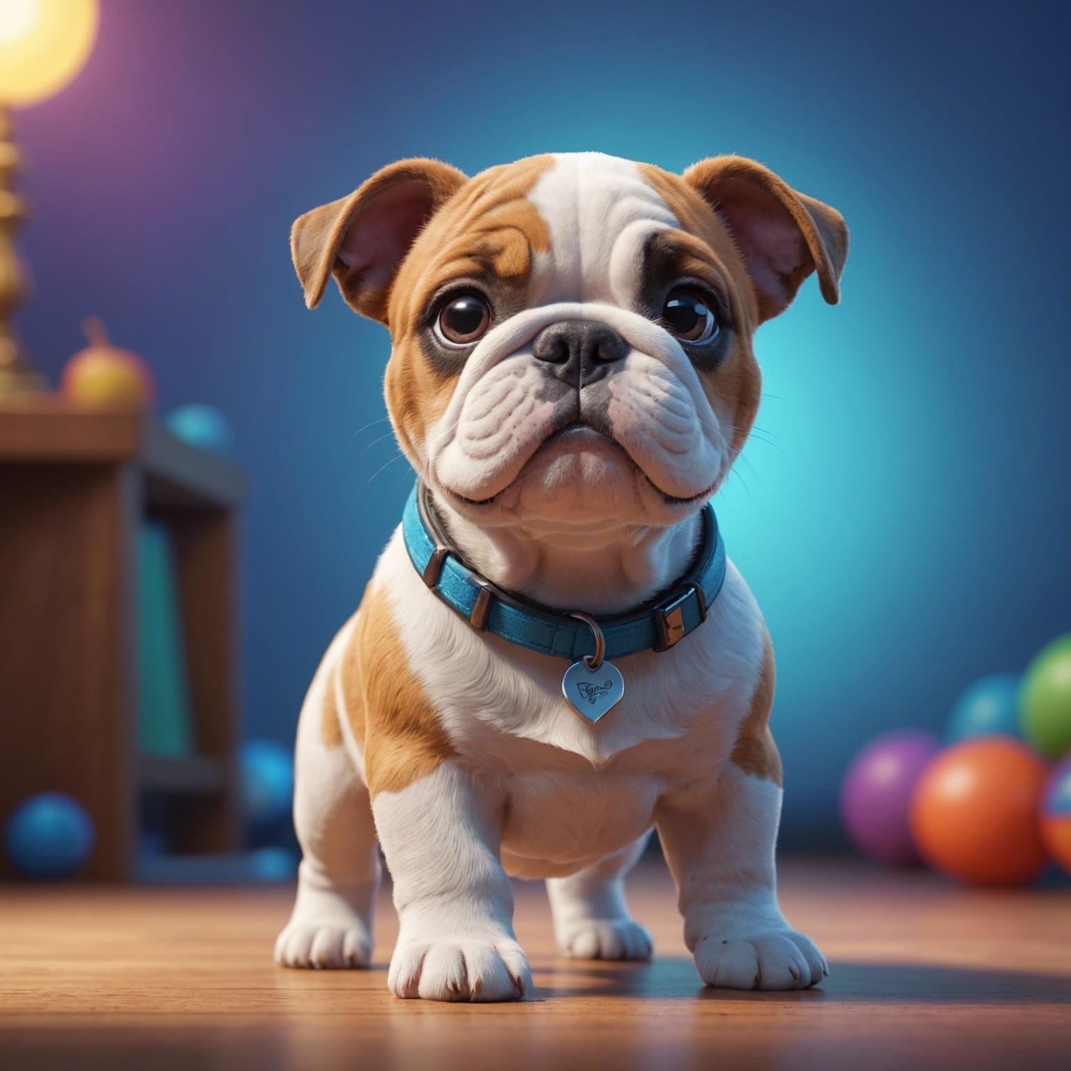 Adorable Bulldog Puppy in 3D Style