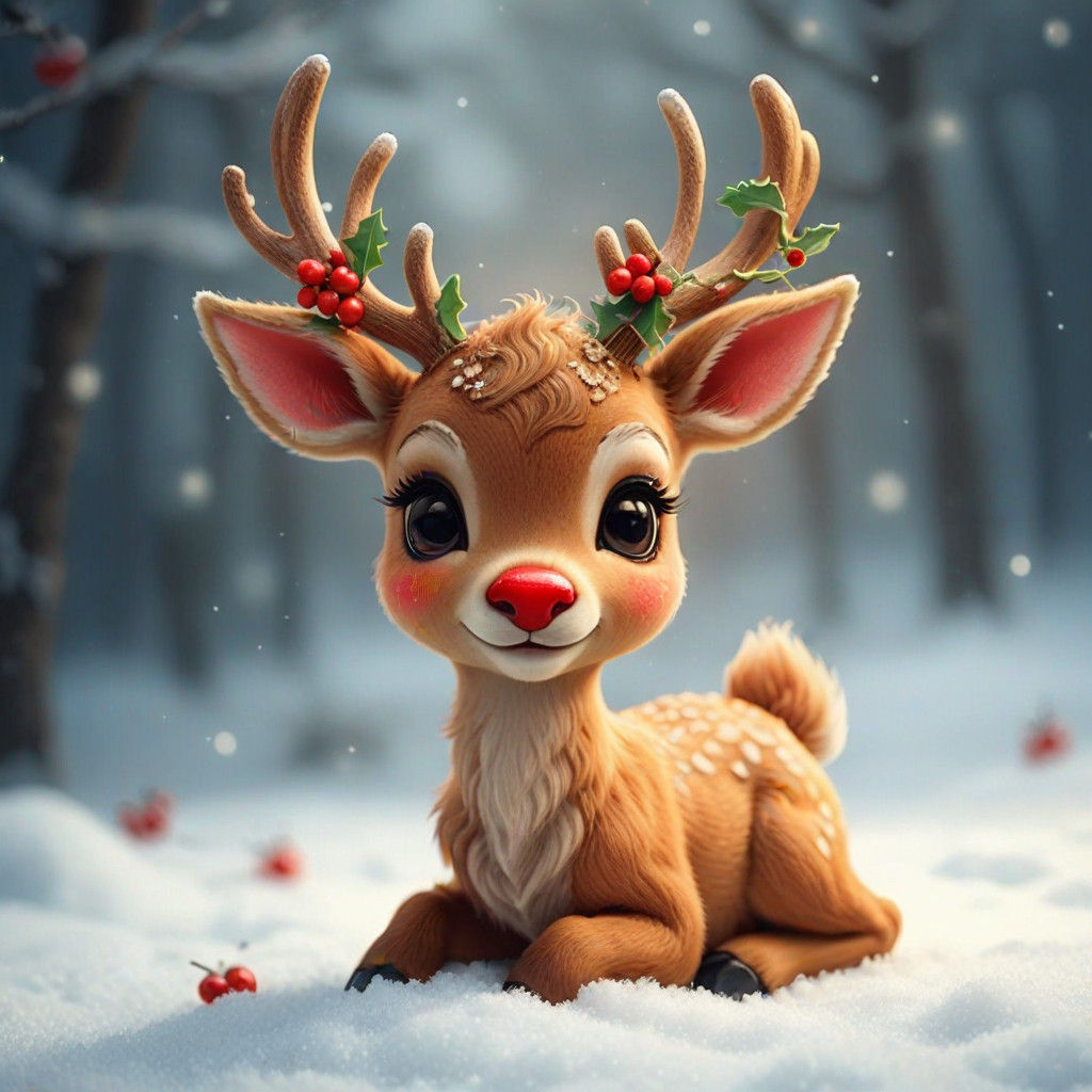 Whimsical Winter Wonderland Rudolph