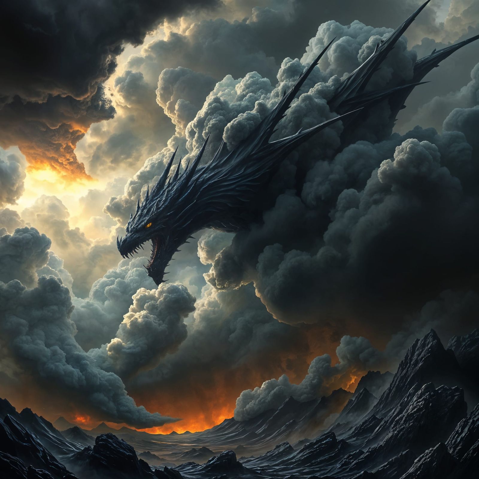 Storm Dragon: Dystopian Fantasy Art