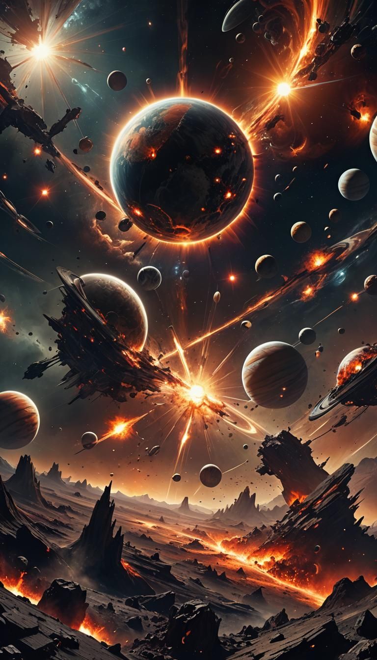 Exploding Sun in Deep Space: Dystopian Surrealism