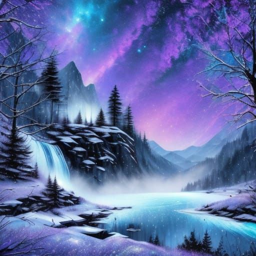 Winter Wonderland in Iridescent Blues and Purples
