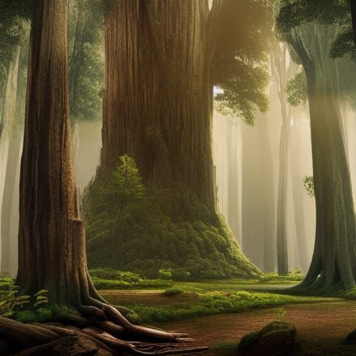 Cheese Tree Forest Temple: Epic Digital Matte Painting