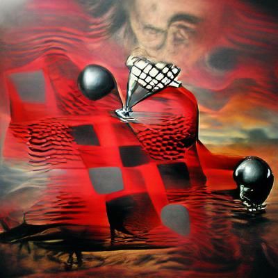 Surreal Melting Checkerboard in Dali Style
