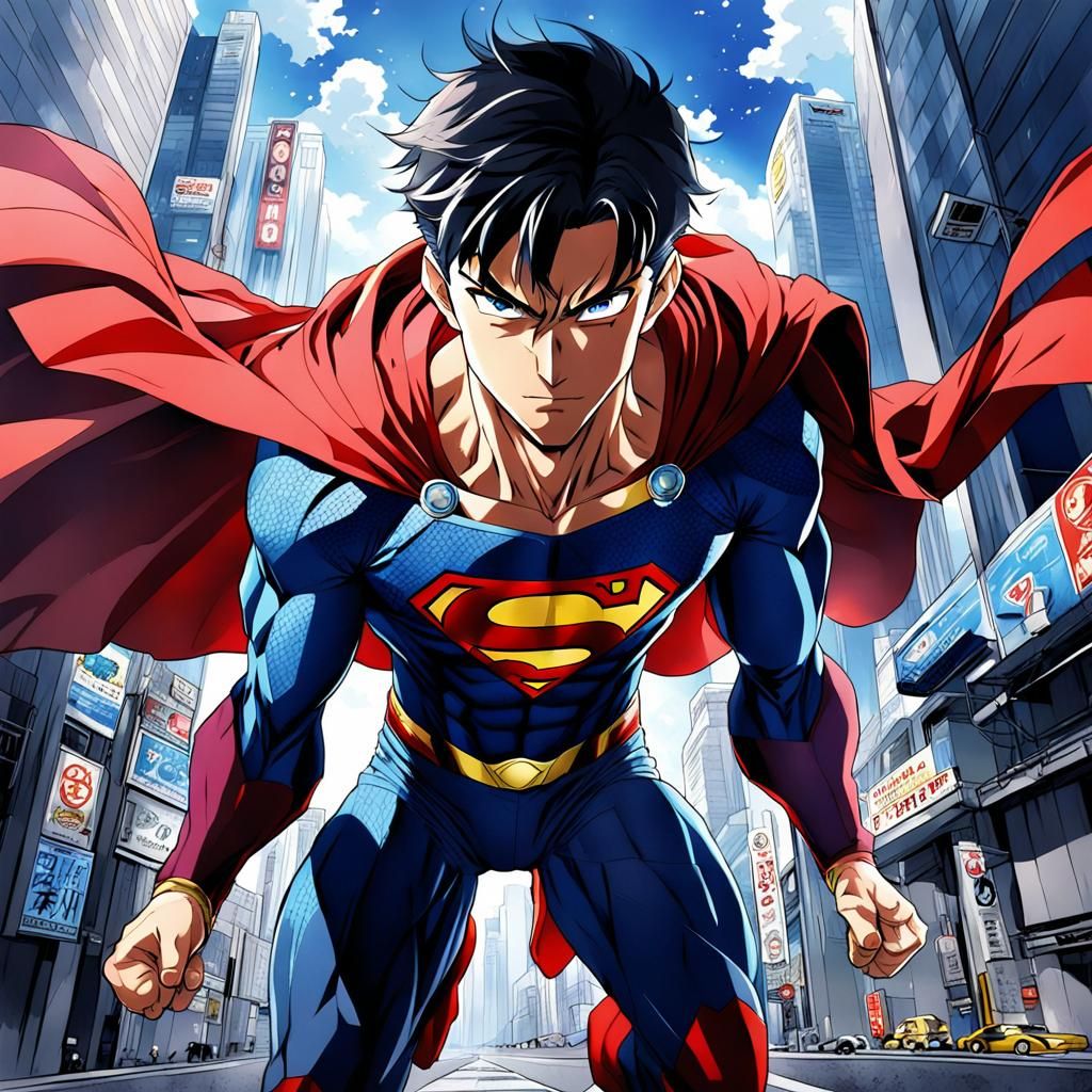 Superman in Anime Style Key Visual