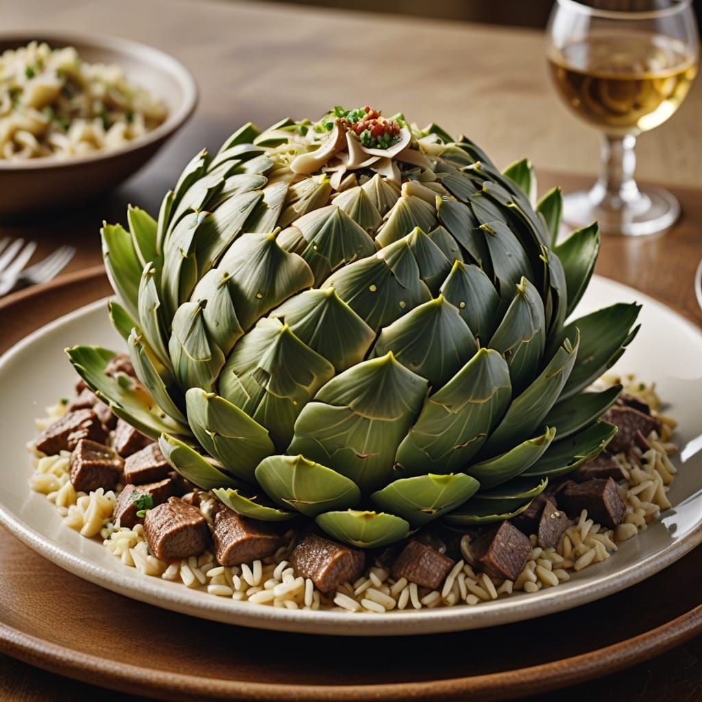 Artichoke Masterpiece in Warm Studio Lighting