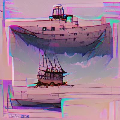 Vintage Ship on Calm Waters