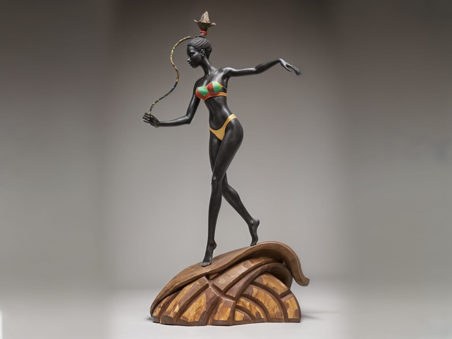 Abstract Expressionist Dance Sculpture of Young Ethiopian Wo...