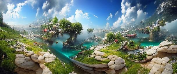 Enchanting Floating Islands in a Fantasy World