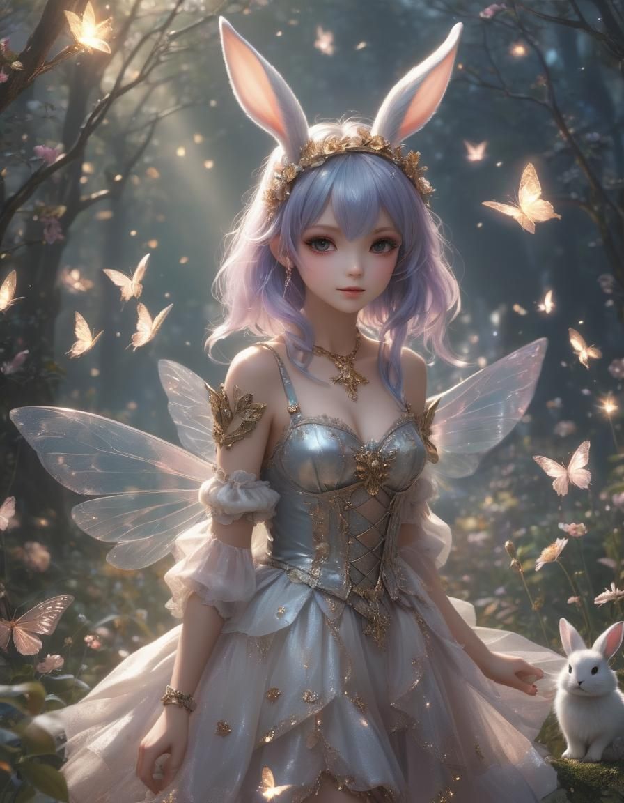 Lovely rabbit fairy