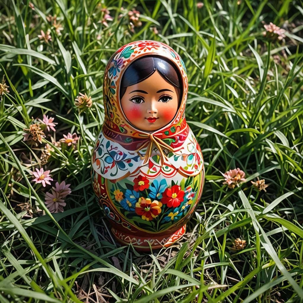 Mexican Matrioshka Doll in Spring Sunlight