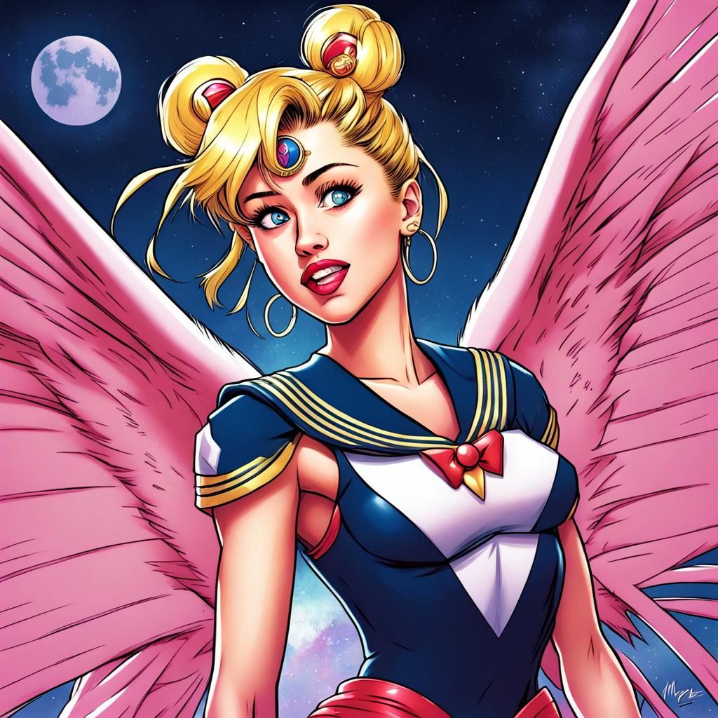 Miley Cyrus as Sailor Moon Comic Art