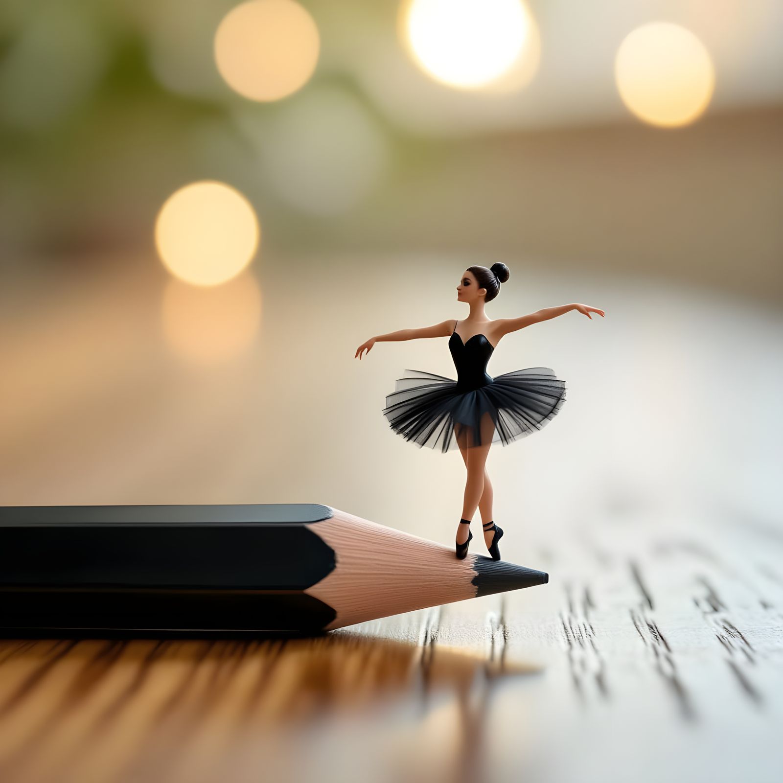 Ballerina Dancing on Pencil Tip: Professional Photography
