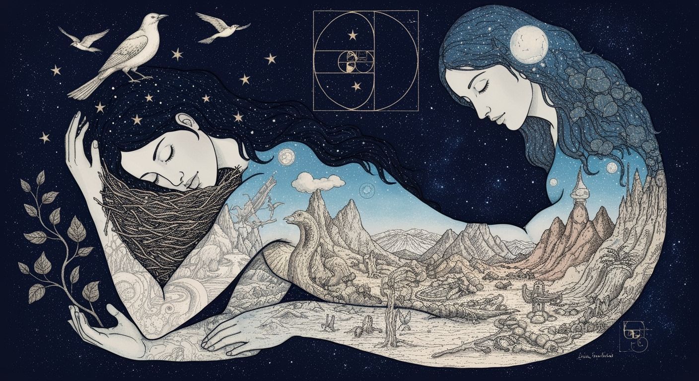 Woman Carrying Star Nest, Nature Connection