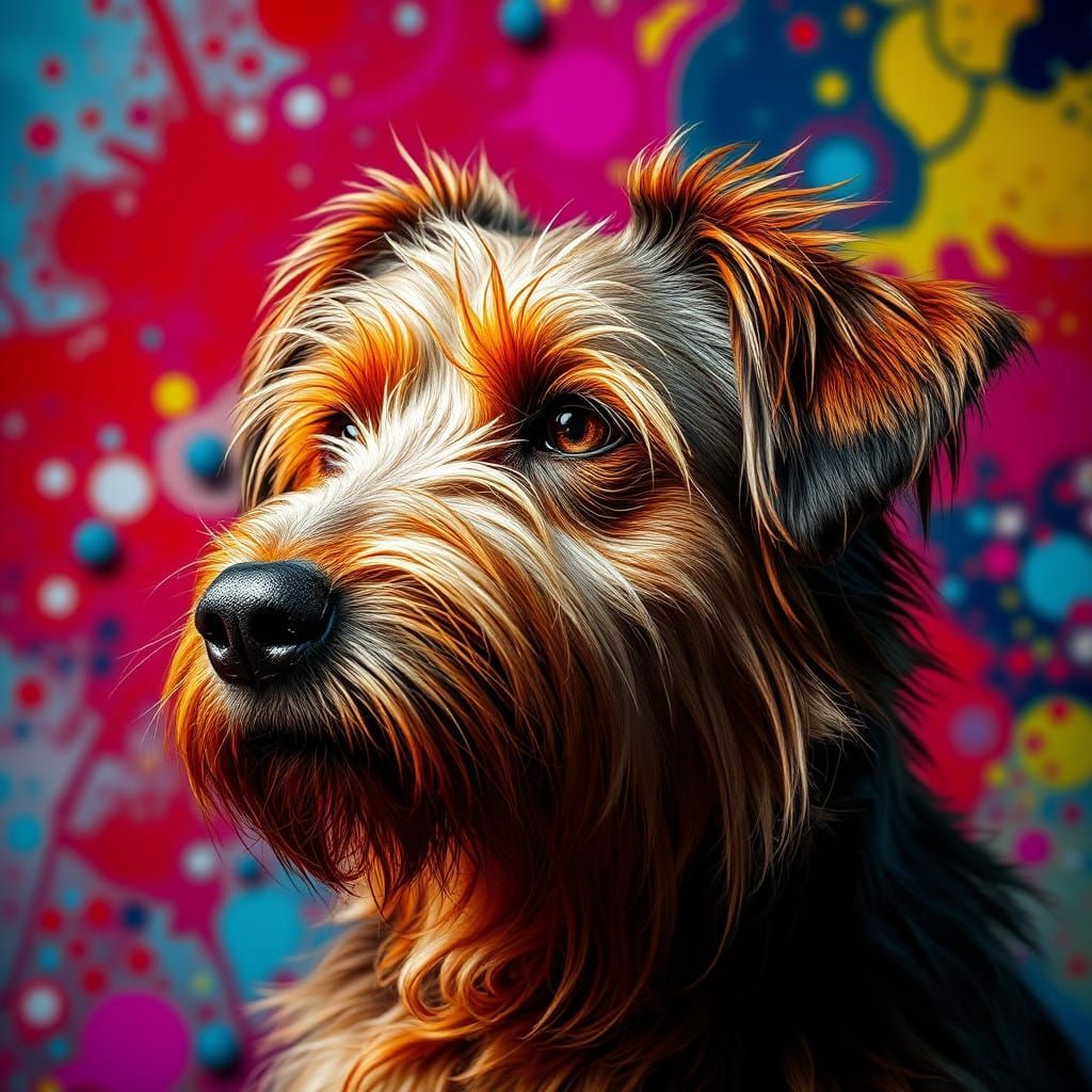 Hyperrealistic Dog Portrait in Vibrant Color
