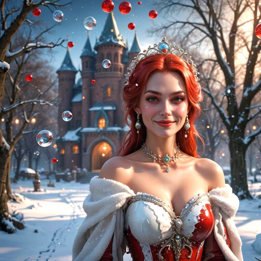 Smiling Woman in Moonlight, Detailed Digital Painting